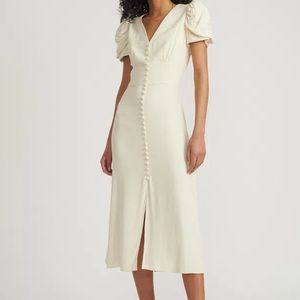 Saloni Margot Cream Midi Dress